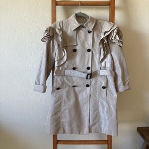 Valentino rose, embellished Stylish Beige Women's Trench Coat